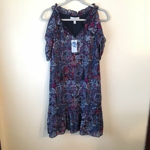 NWT Libby Edelman cold shoulder dress Sz M
